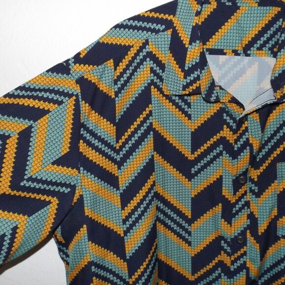 Vintage men's shirt polyester Size M (#EV1655A) - Picture 2 of 4